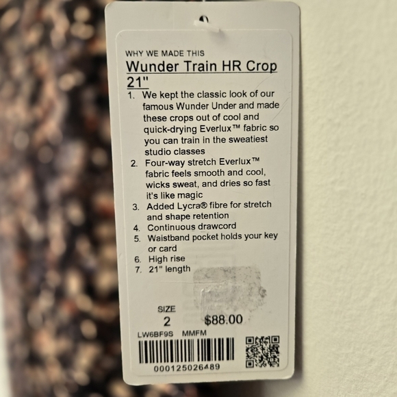 Lululemon Wunder Train High Rise Crop 21” leggings 2 - Picture 8 of 10